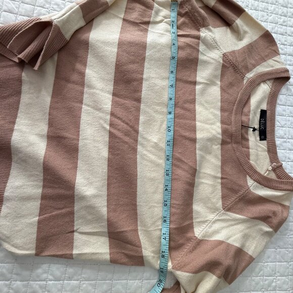 Déluc Holbein Sweater In Tan & Cream Stripes, Size S - Picture 7 of 7